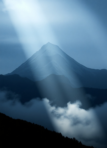 AI generated image of A mountain , like mount fuji style