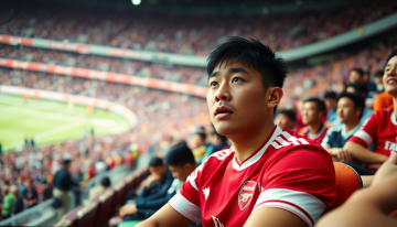 AI generated image of Realistic sports broadcast screenshot-style video of the person from the